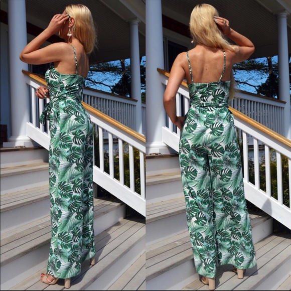 Green leaf jumpsuit - Picture 4 of 5